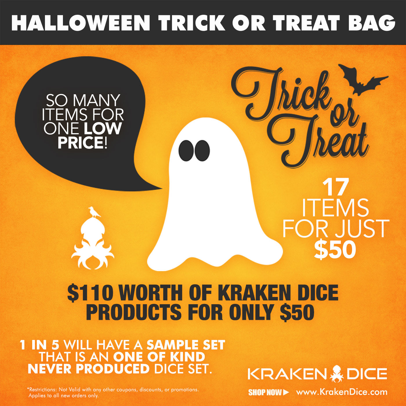 Kraken's Halloween Trick or Treat bag